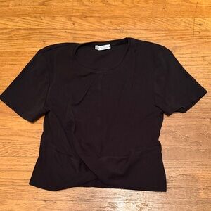 Zara Black Women's L Twist-Front Top